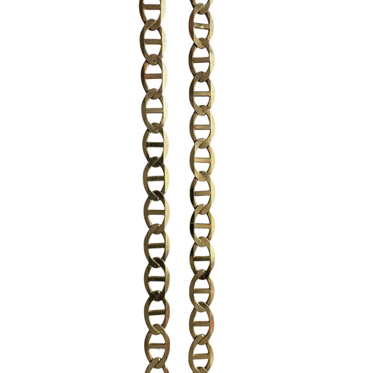 P R E - L O V E D // classic mariner / 10k yellow gold flat mariner anchor link chain / 16.25", 2.4g