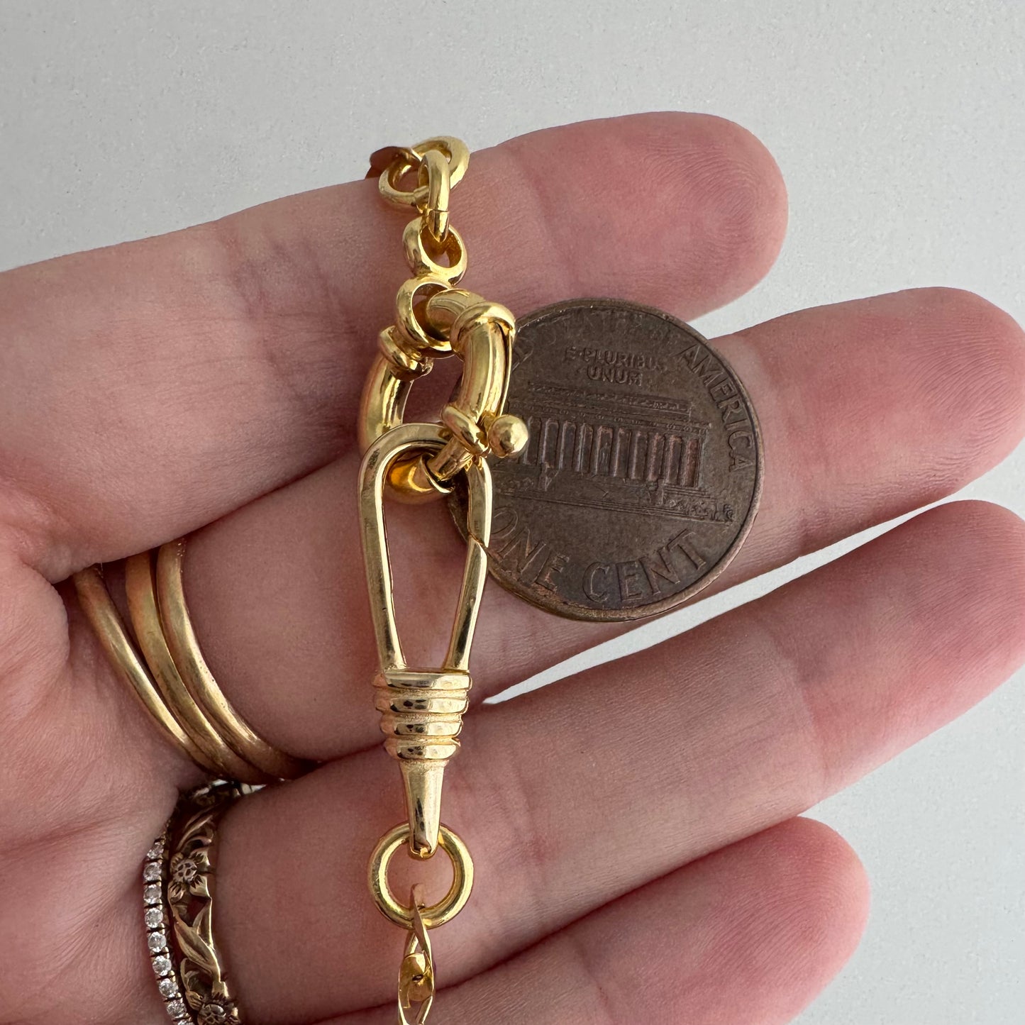 reimagined V I N T A G E // modern day watch chain / re-worked gold over sterling silver faceted flat curb chain / 19", 11.5g