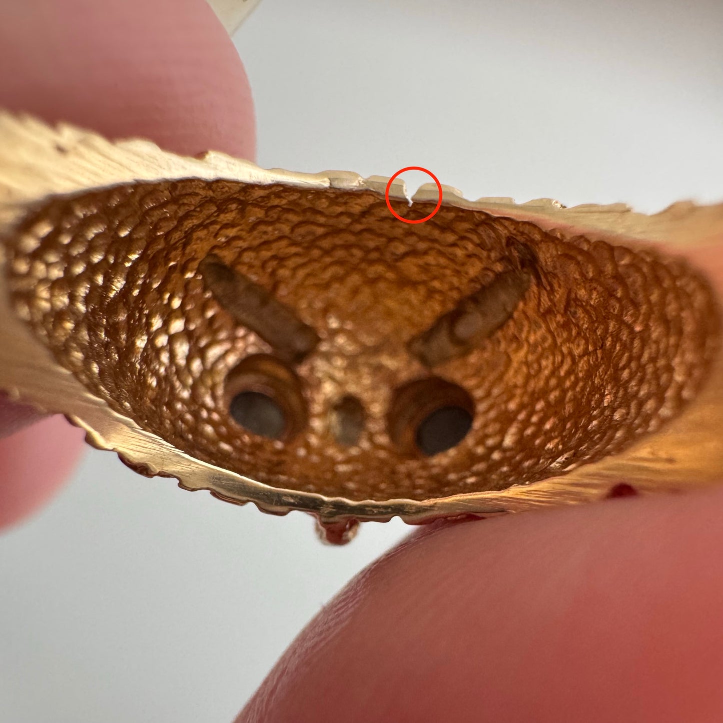 V I N T A G E // sage owl / 14k and grey chrysoberyl cat's eye owl dome ring / size 5.5