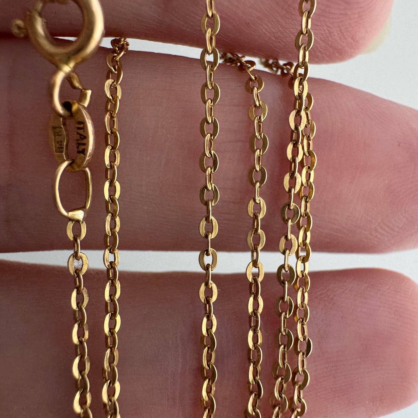 V I N T A G E // dainty cable / 14k yellow gold dainty 1.35mm cable chain necklace by UnoAErre / 18.5", 1.5g