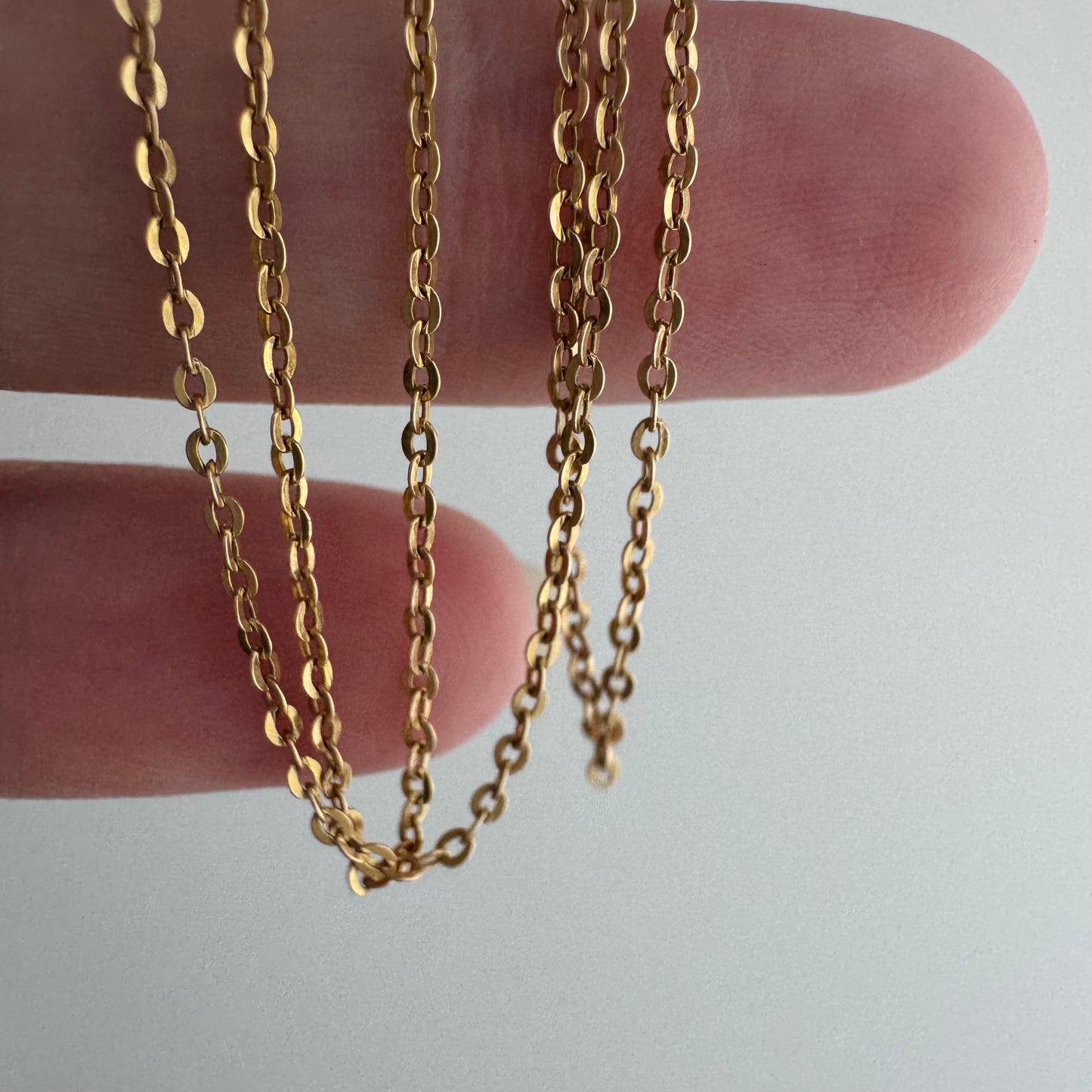 V I N T A G E // dainty cable / 14k yellow gold dainty 1.35mm cable chain necklace by UnoAErre / 18.5", 1.5g