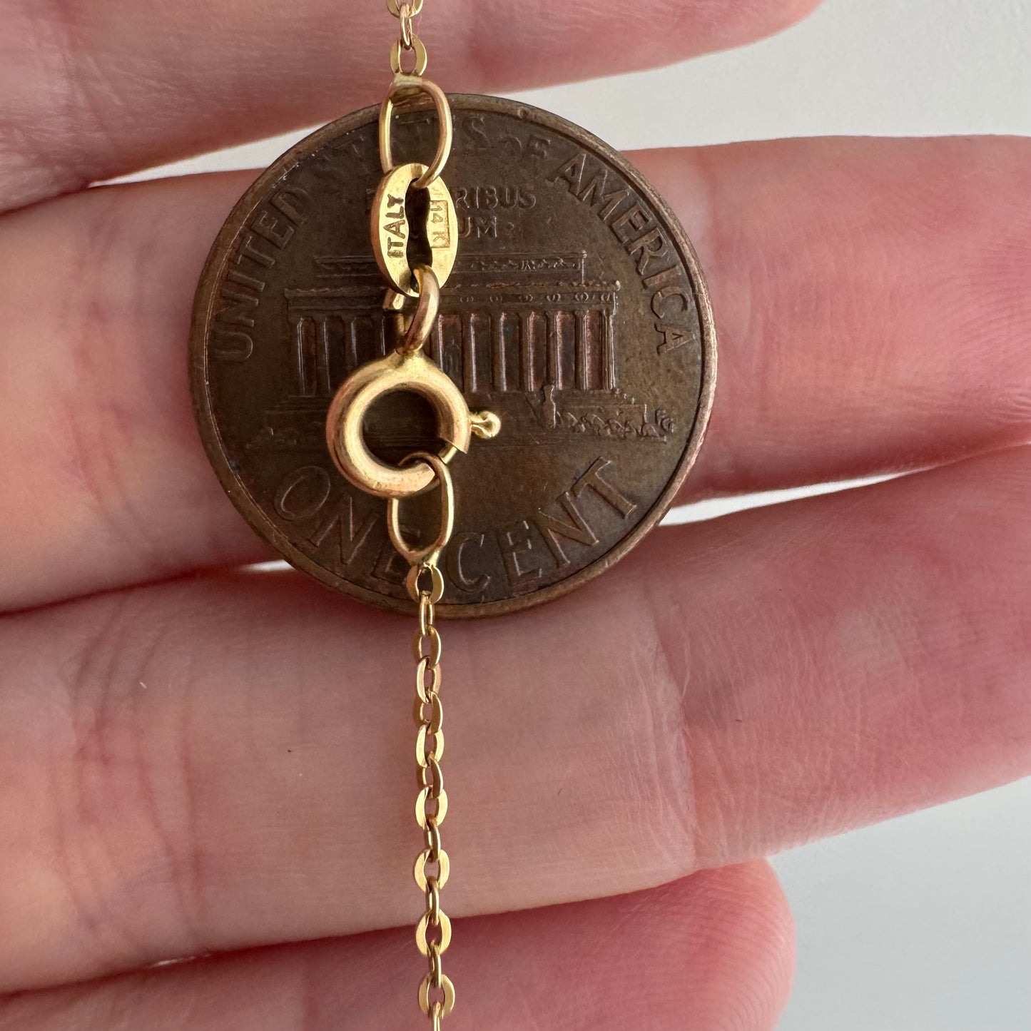 V I N T A G E // dainty cable / 14k yellow gold dainty 1.35mm cable chain necklace by UnoAErre / 18.5", 1.5g