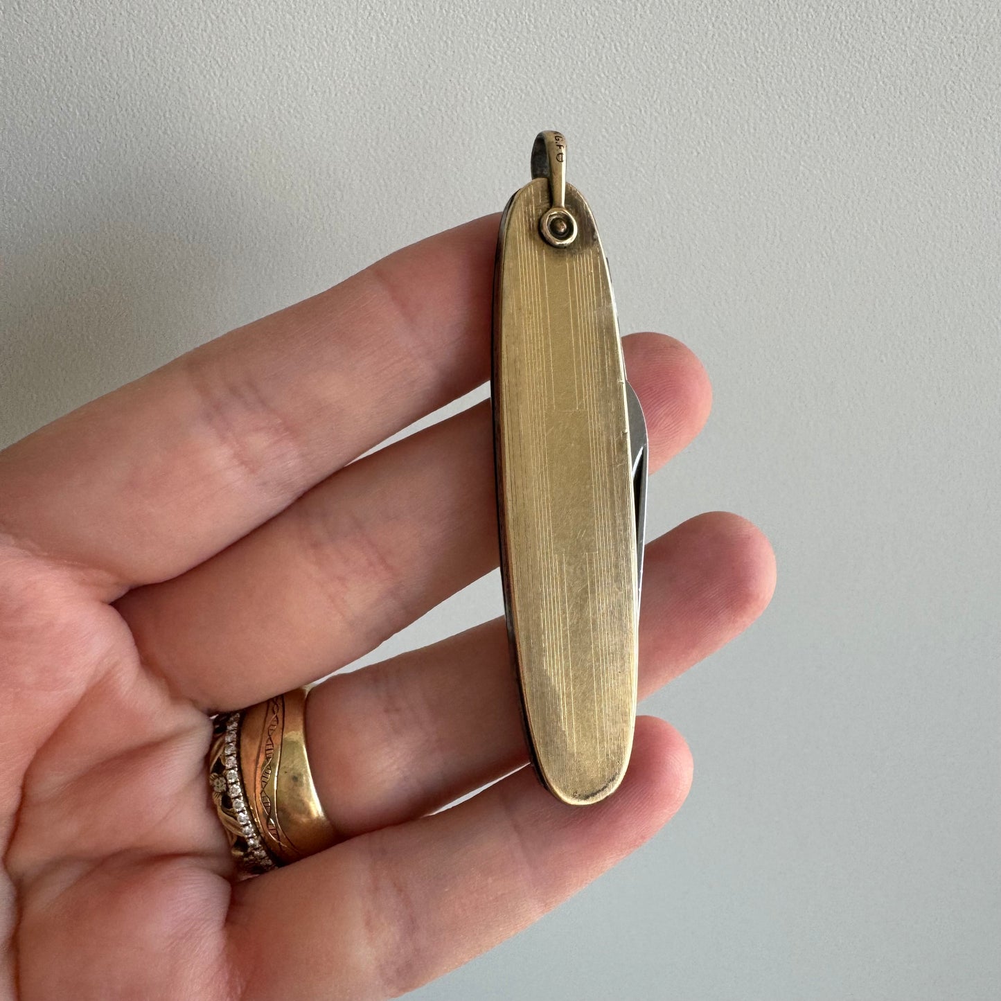 V I N T A G E // pinstripes and possibilities / 12k GF on sterling silver pen knife / a pendant