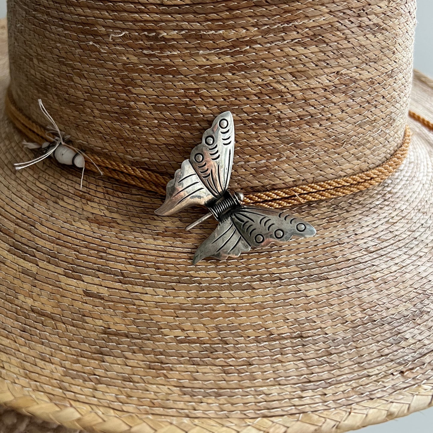 V I N T A G E // hold on tight / sterling silver butterfly clip / a spring brooch