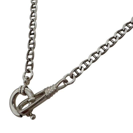 reimagined V I N T A G E // modern day watch chain / re-worked sterling flat mariner anchor link chain / 18.25", 13.4g