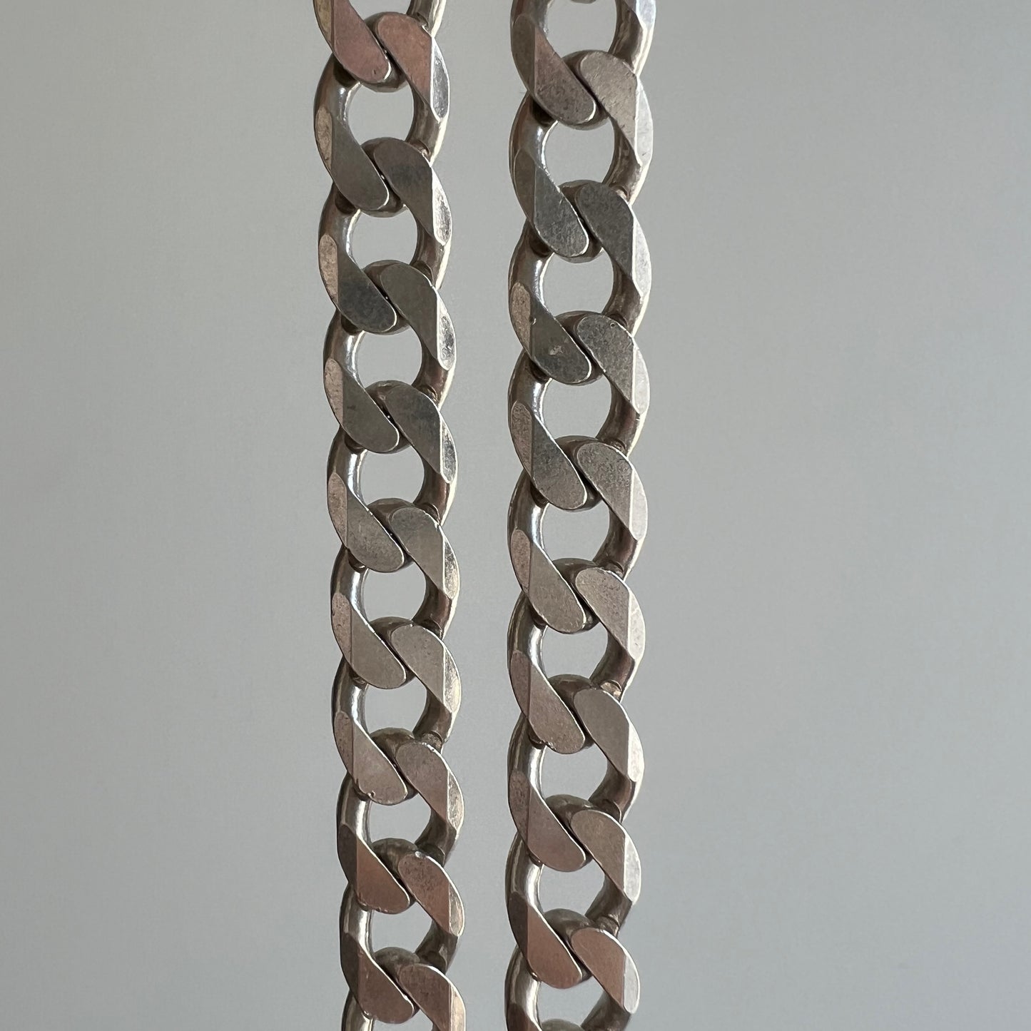 V I N T A G E // perfect curb / Italy sterling silver curb chain / 20" long 52g