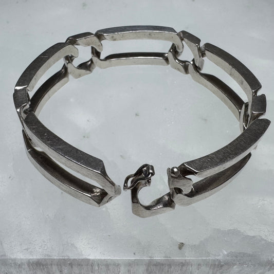 V I N T A G E // 800 silver fancy chunky figaro bracelet / ~7.5", 48.5g!!