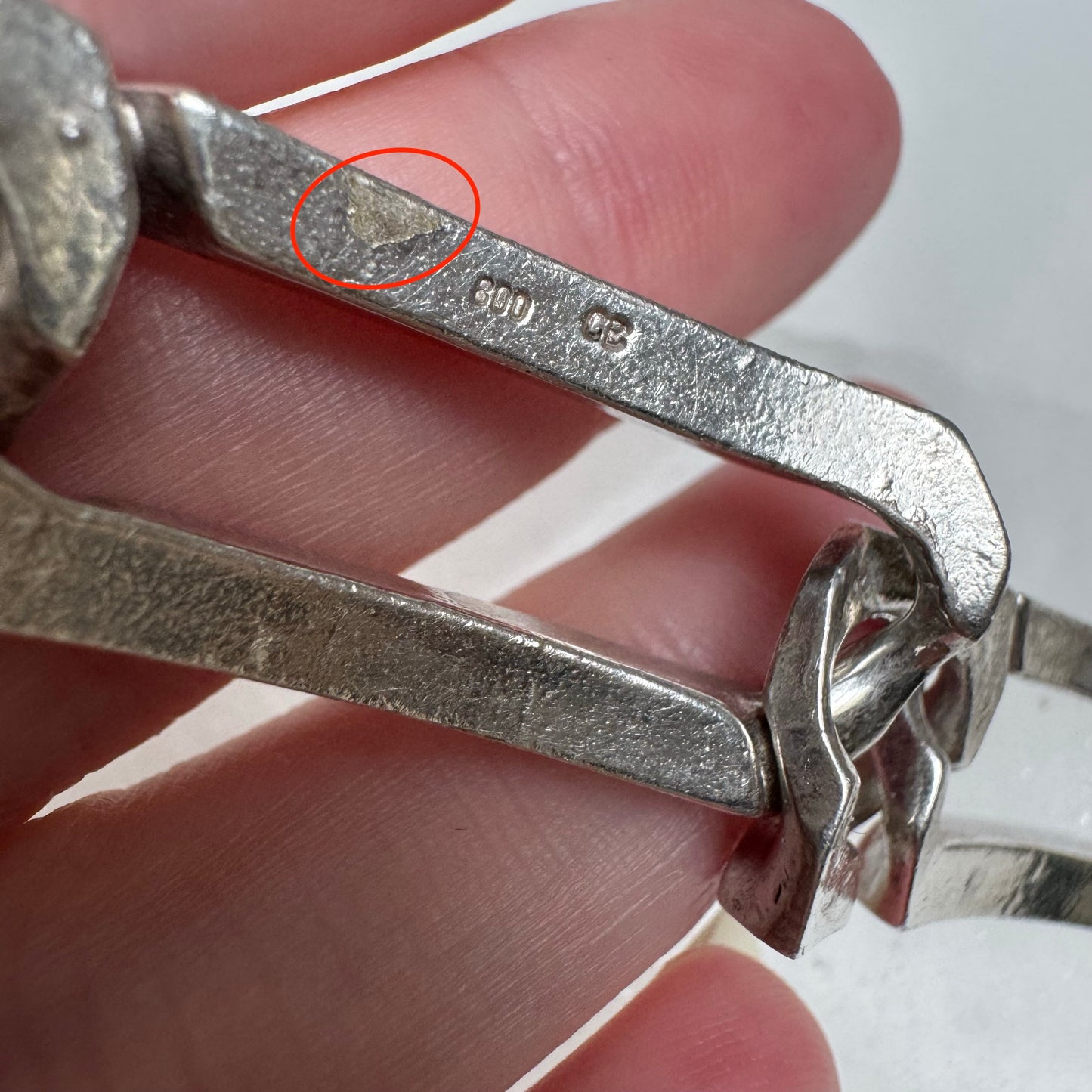 V I N T A G E // 800 silver fancy chunky figaro bracelet / ~7.5", 48.5g!!