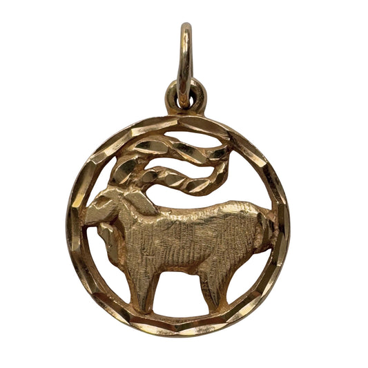 V I N T A G E // majestic goat / 14k yellow gold Capricorn goat zodiac / a pendant