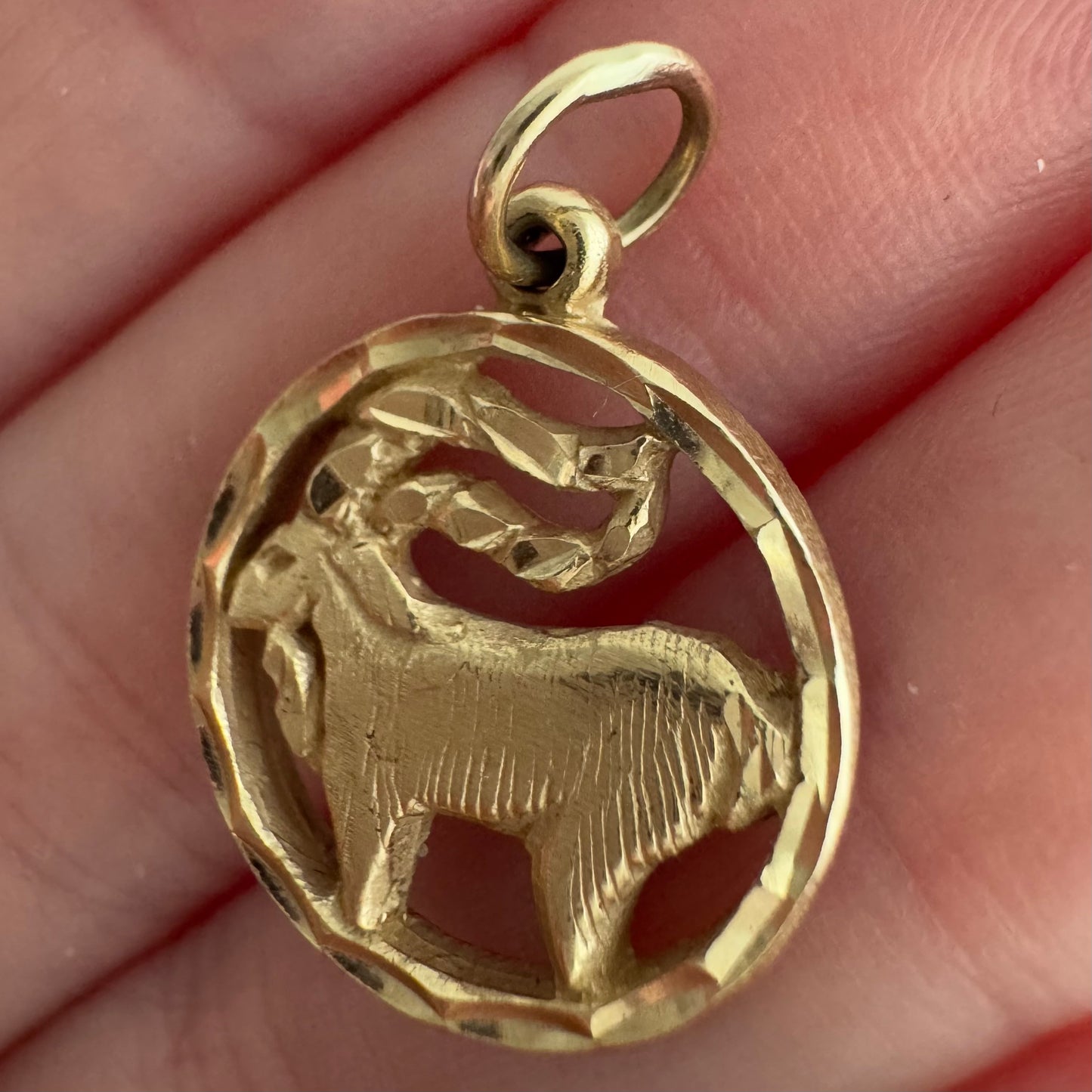 V I N T A G E // majestic goat / 14k yellow gold Capricorn goat zodiac / a pendant