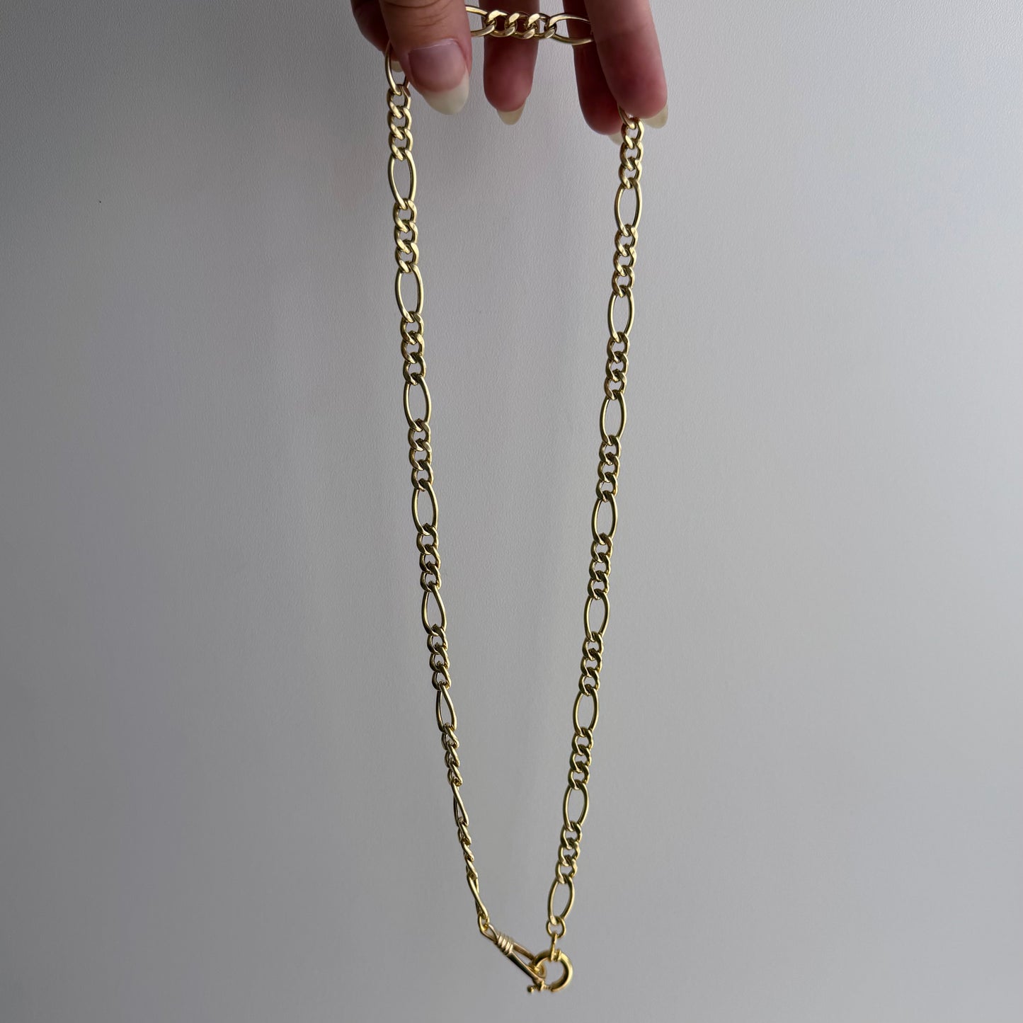 reimagined V I N T A G E // modern day watch chain / re-worked gold over sterling silver puffy figaro chain / 22", 17.5g