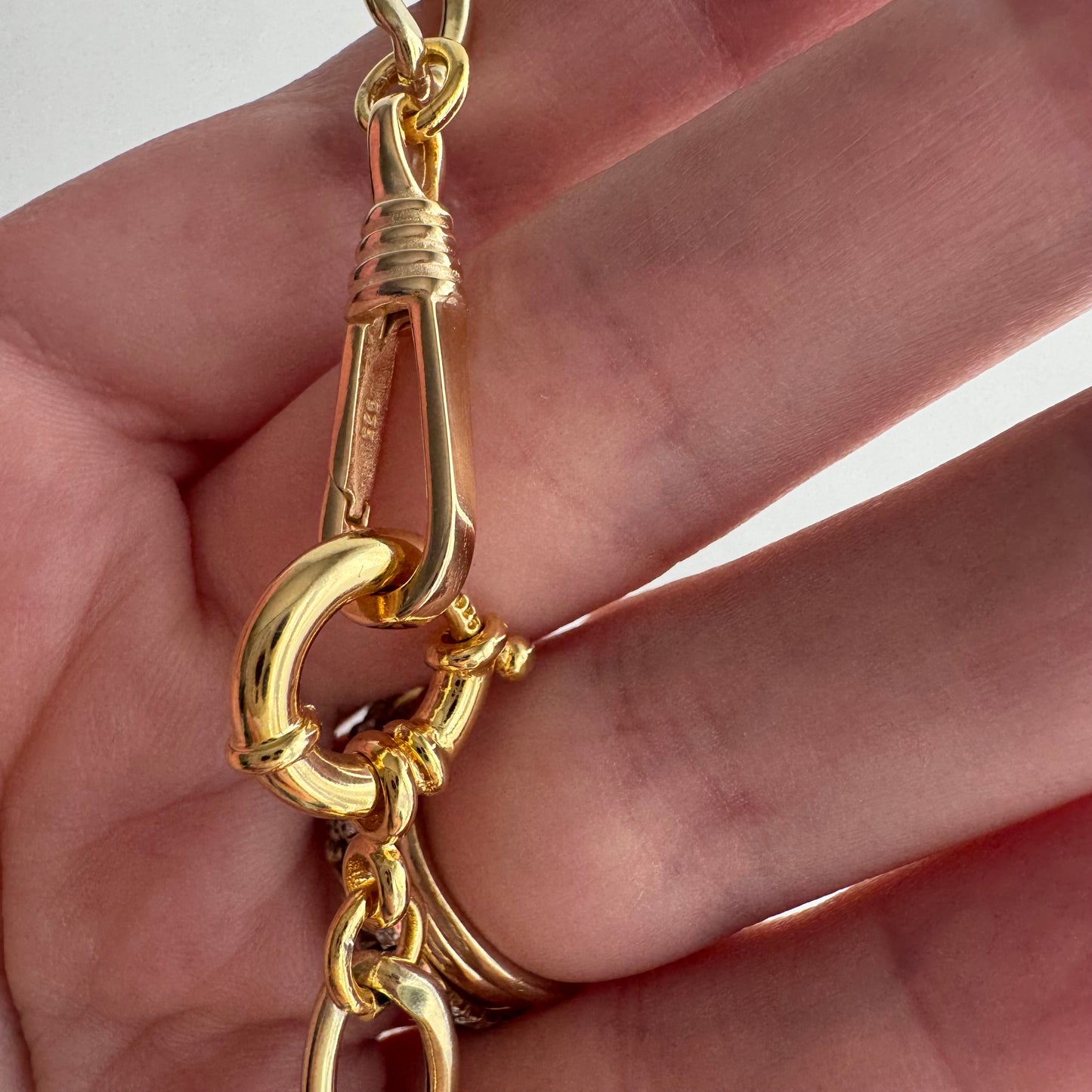 reimagined V I N T A G E // modern day watch chain / re-worked gold over sterling silver puffy figaro chain / 22", 17.5g