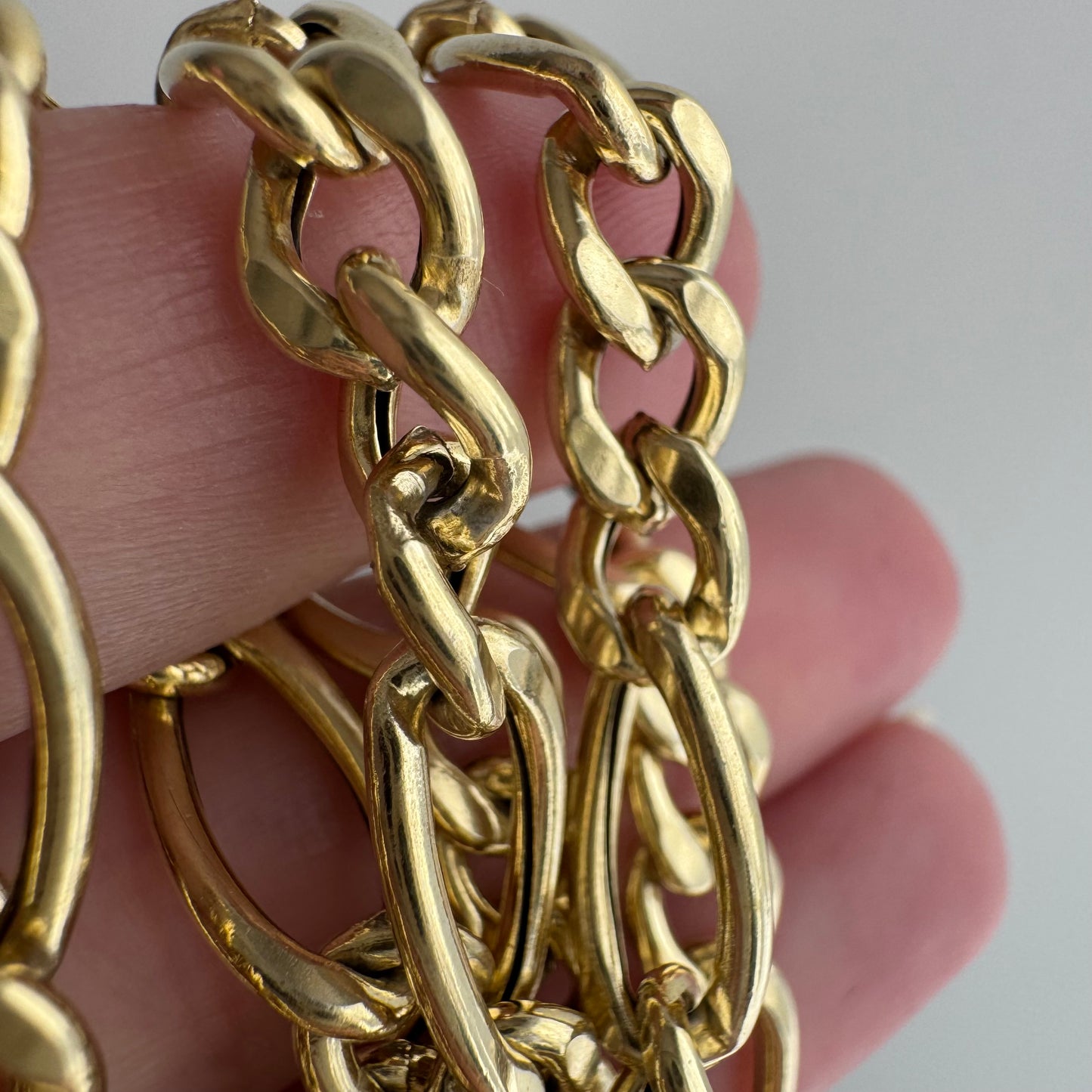 reimagined V I N T A G E // modern day watch chain / re-worked gold over sterling silver puffy figaro chain / 22", 17.5g