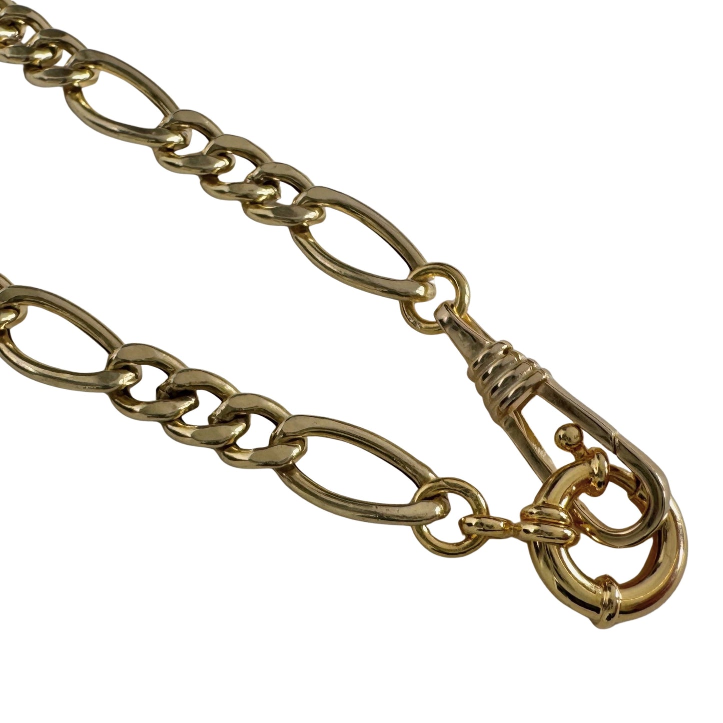 reimagined V I N T A G E // modern day watch chain / re-worked gold over sterling silver puffy figaro chain / 22", 17.5g
