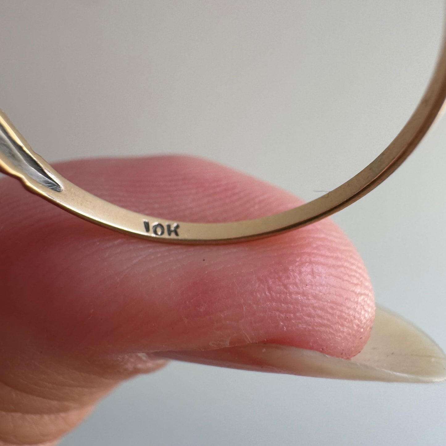 V I N T A G E // blooming hearts / 10k and rose cut diamond art nouveau band / size 6.75