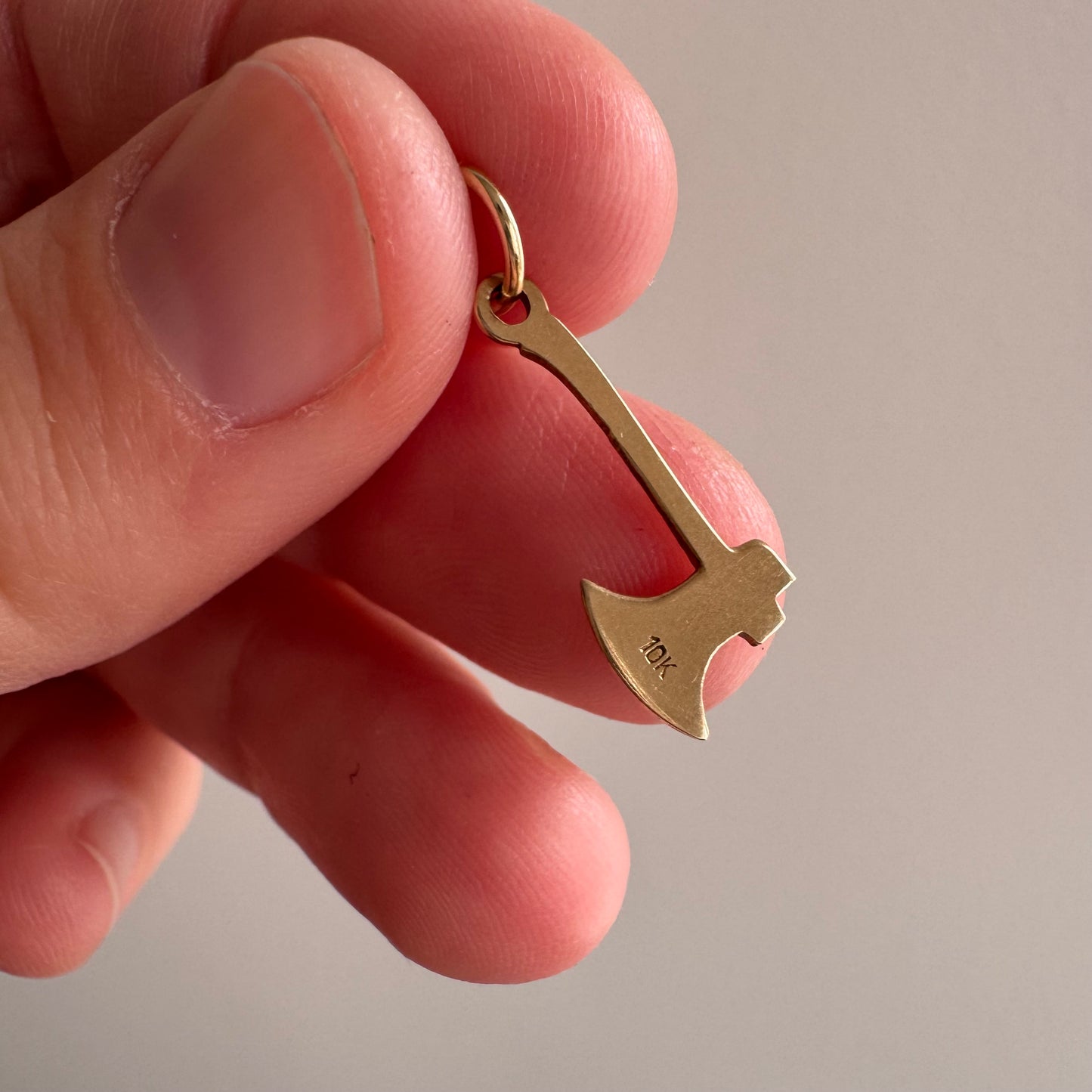 V I N T A G E // tiniest axe / 10k yellow gold small axe / a pendant or charm