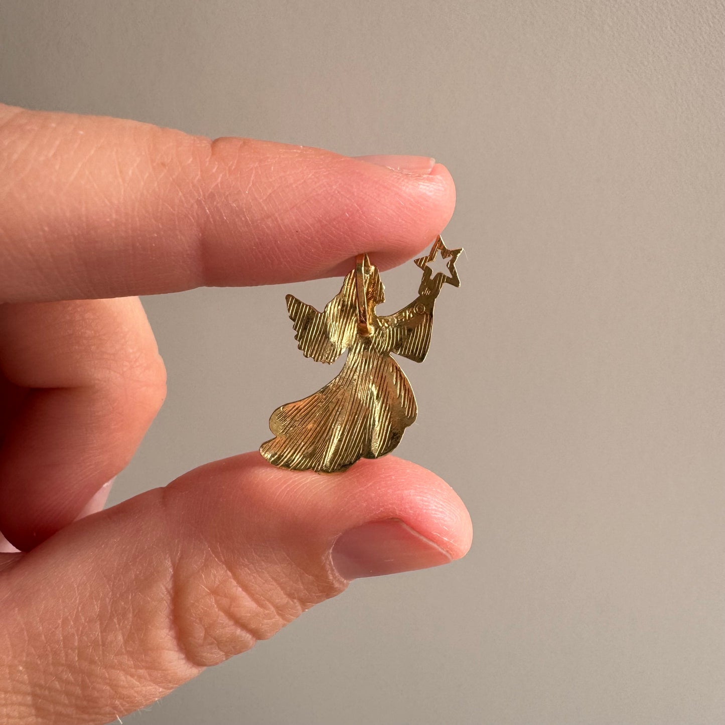 V I N T A G E // fairy godmother / 14k guardian angel or fairy god mother / a pendant or charm