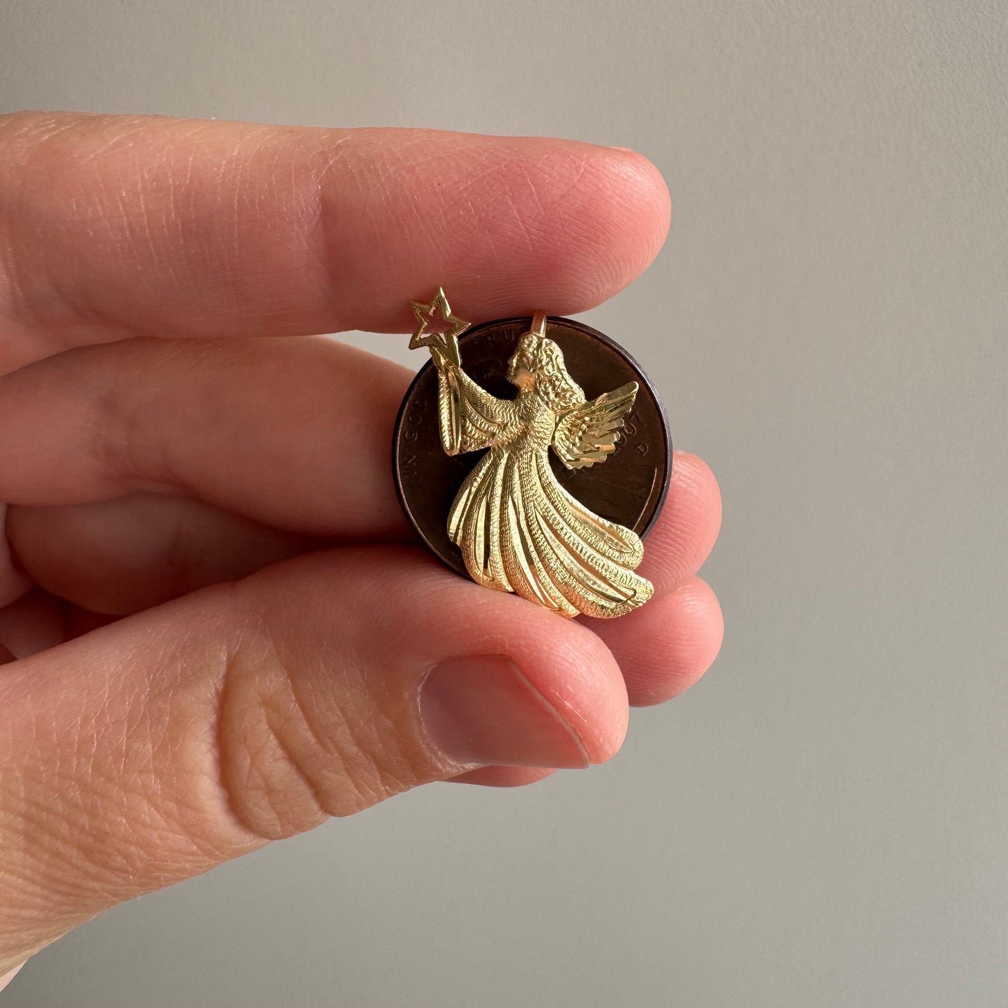 V I N T A G E // fairy godmother / 14k guardian angel or fairy god mother / a pendant or charm