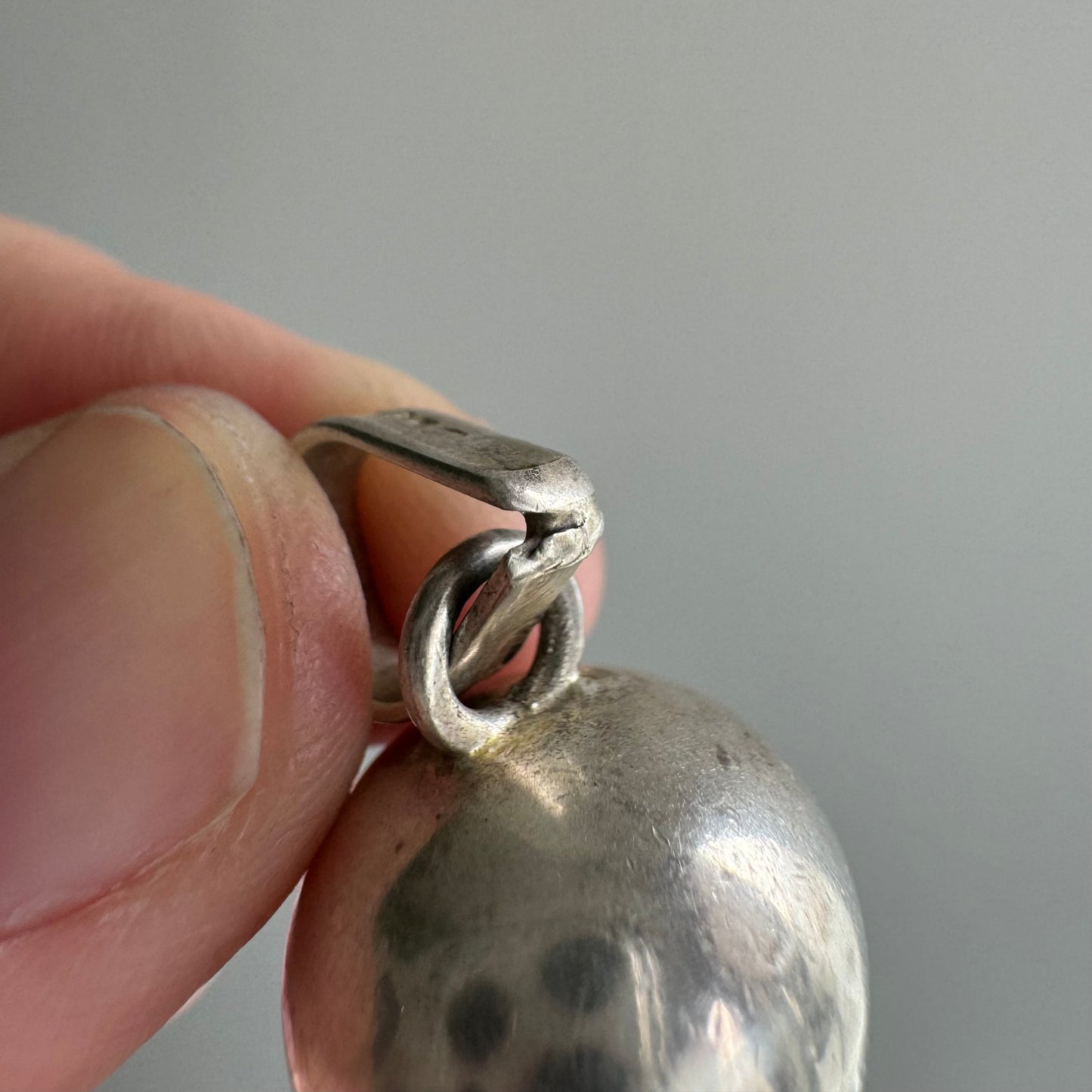 V I N T A G E // gentle tune / sterling silver bell ball charm / a spherical pendant