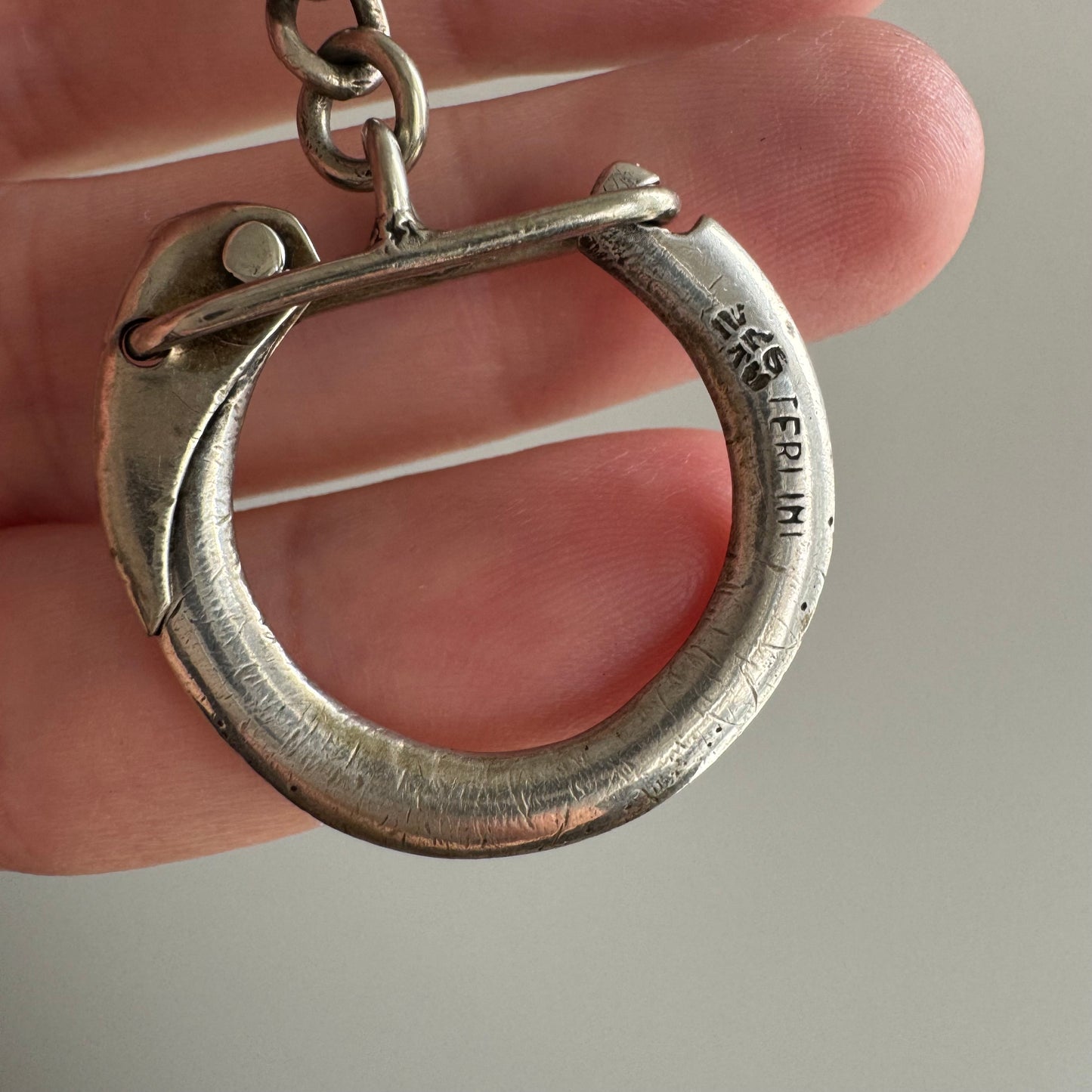 V I N T A G E // connector clasp / sterling silver carabiner connector clasp with extender chain