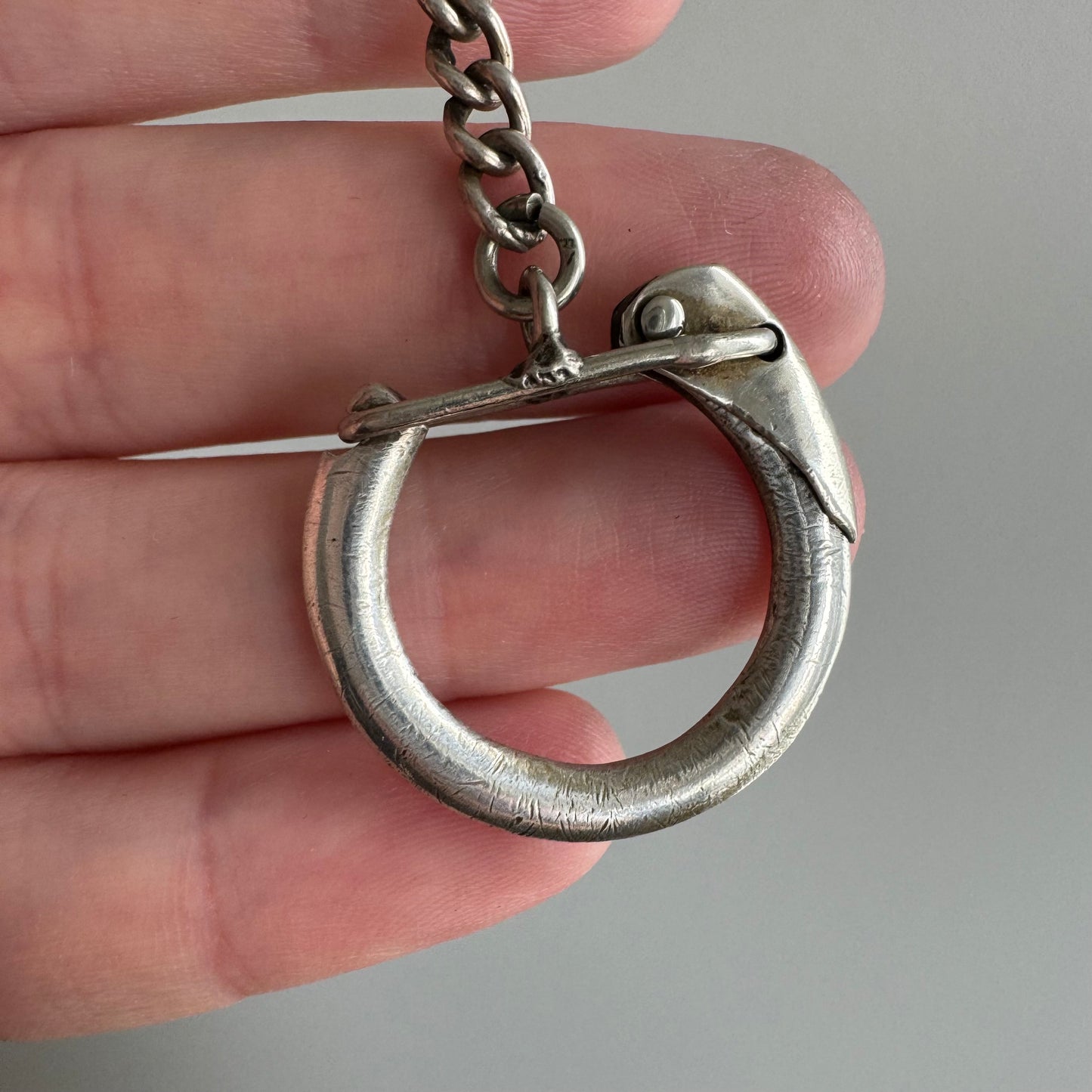 V I N T A G E // connector clasp / sterling silver carabiner connector clasp with extender chain