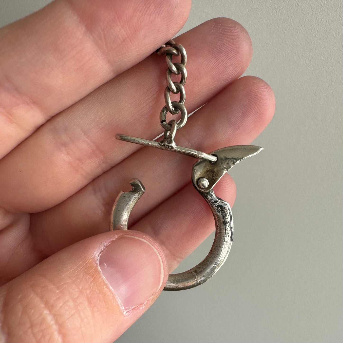 V I N T A G E // connector clasp / sterling silver carabiner connector clasp with extender chain