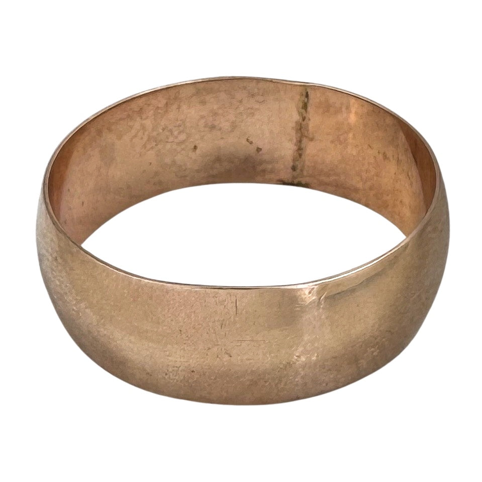 A N T I Q U E // Edwardian cigar band / 14k rosy gold S Bros wide band / fits like size 7.5-7.75