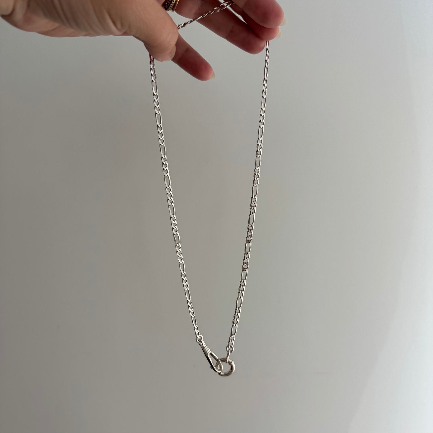 reimagined V I N T A G E // modern day watch chain / re-worked sterling silver figaro chain / 19", 11.8g