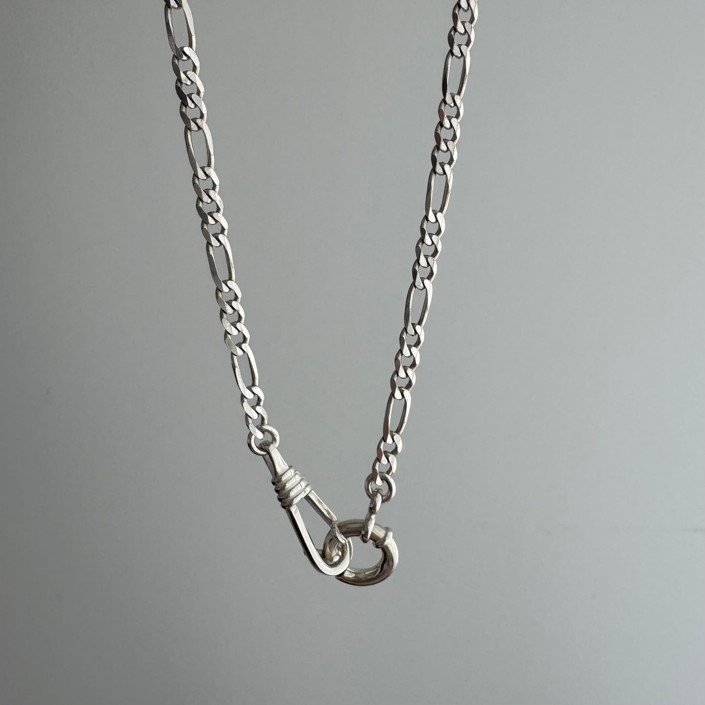 reimagined V I N T A G E // modern day watch chain / re-worked sterling silver figaro chain / 19", 11.8g