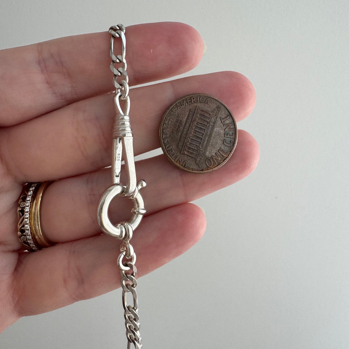 reimagined V I N T A G E // modern day watch chain / re-worked sterling silver figaro chain / 19", 11.8g