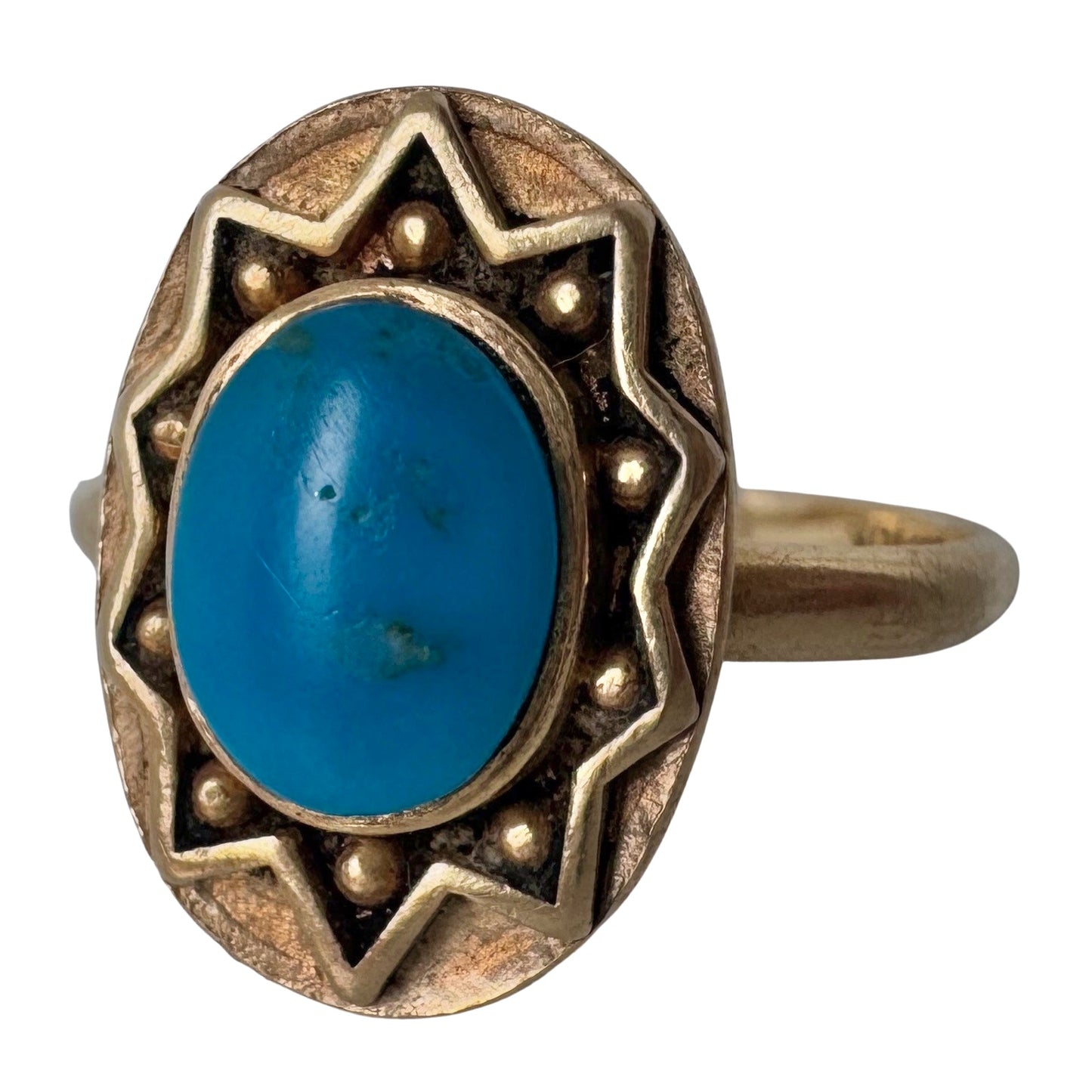 V I N T A G E / the golden southwest / 10k gold and turquoise ring / size 9