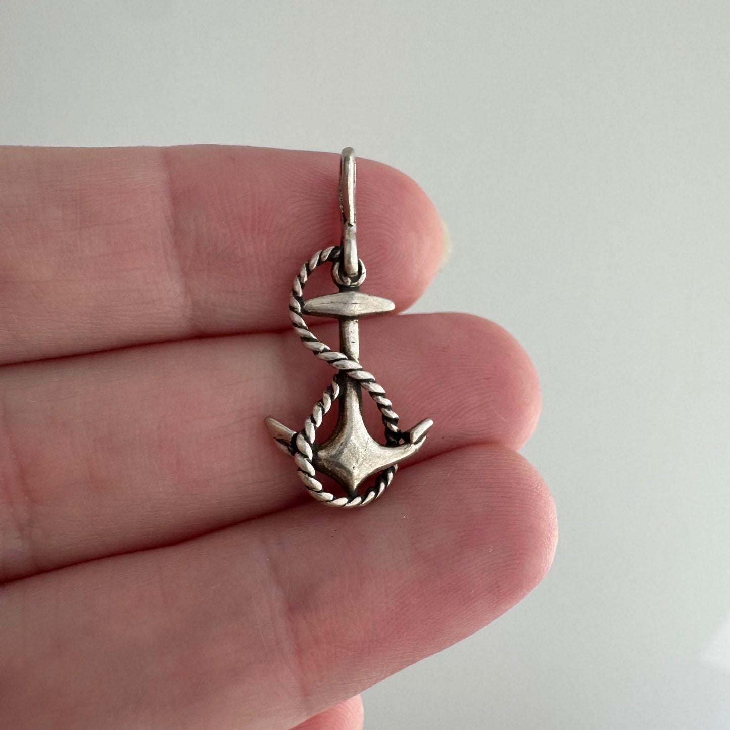 V I N T A G E // staying grounded / sterling silver anchor with rope / a pendant