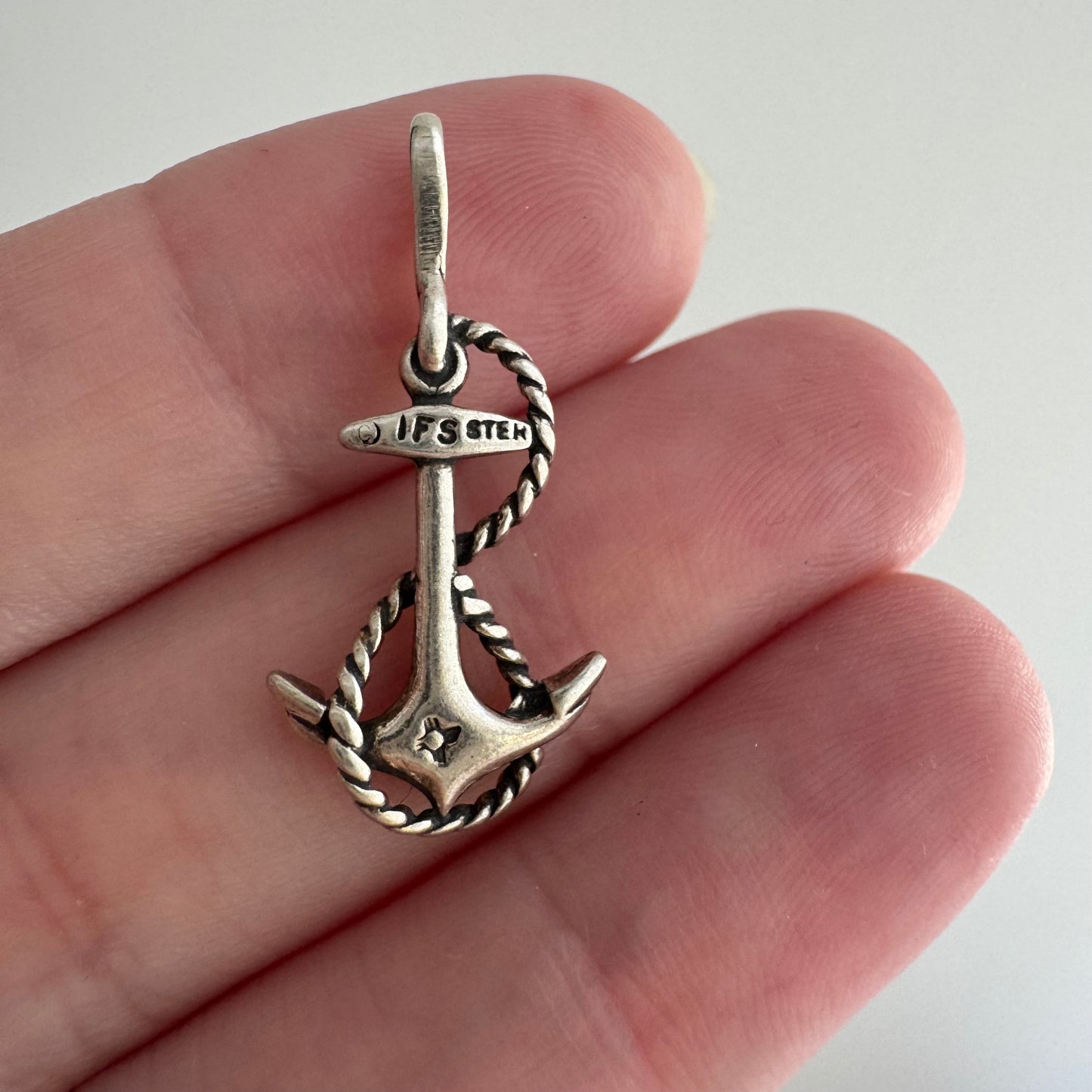 V I N T A G E // staying grounded / sterling silver anchor with rope / a pendant