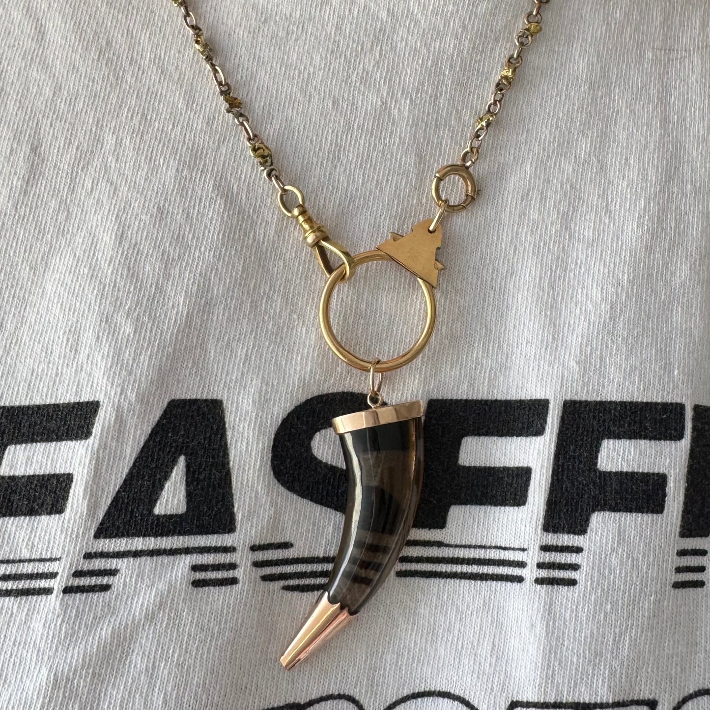 V I N T A G E // possibilities / 18k rosy yellow gold Egyptian connector / keychain carabiner clasp