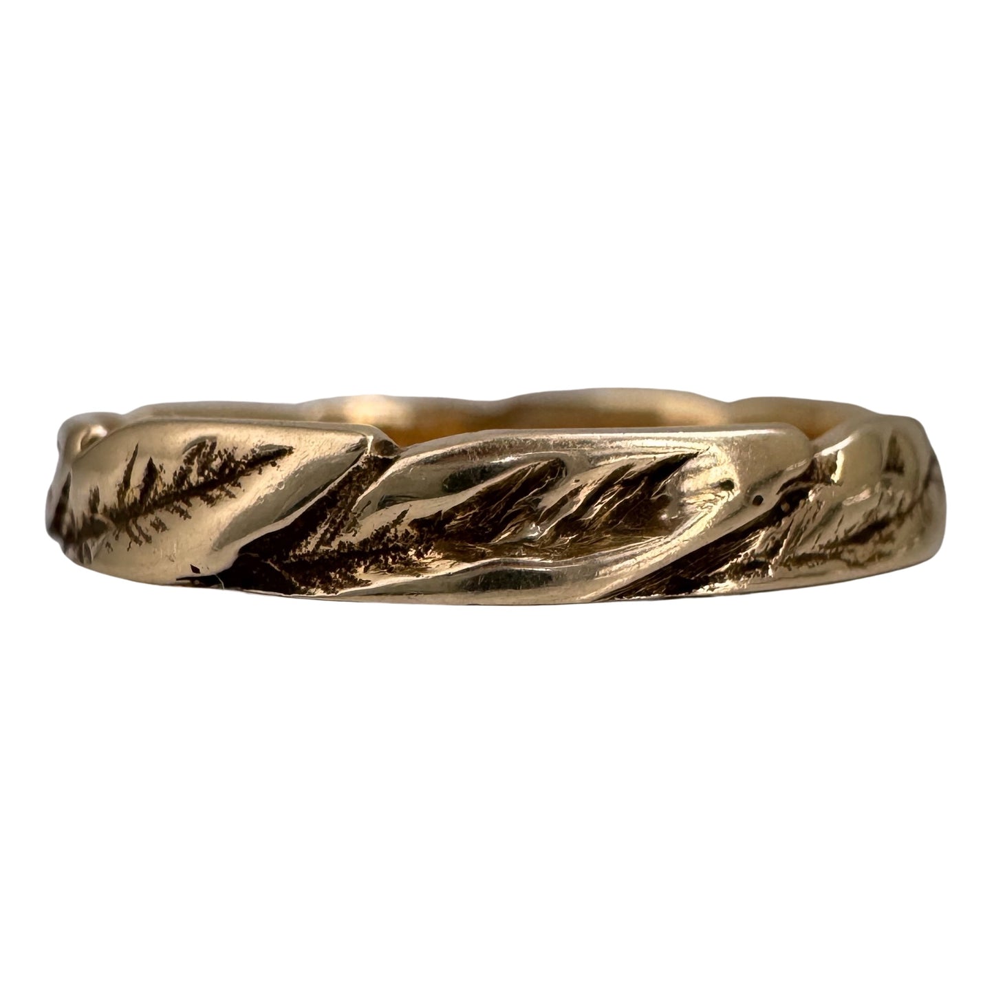 V I N T A G E // leafy crown / 14k yellow gold leaf eternity band / size 9.5