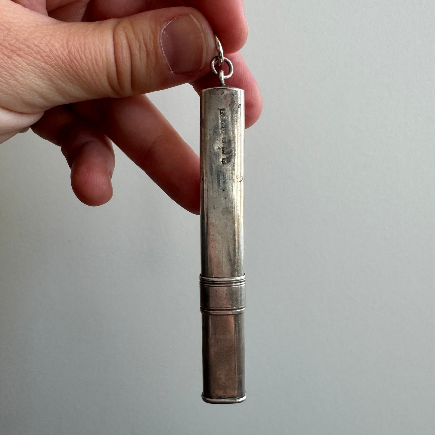 A N T I Q U E // write it down / sterling silver carpenter pencil case / a watch fob pendant