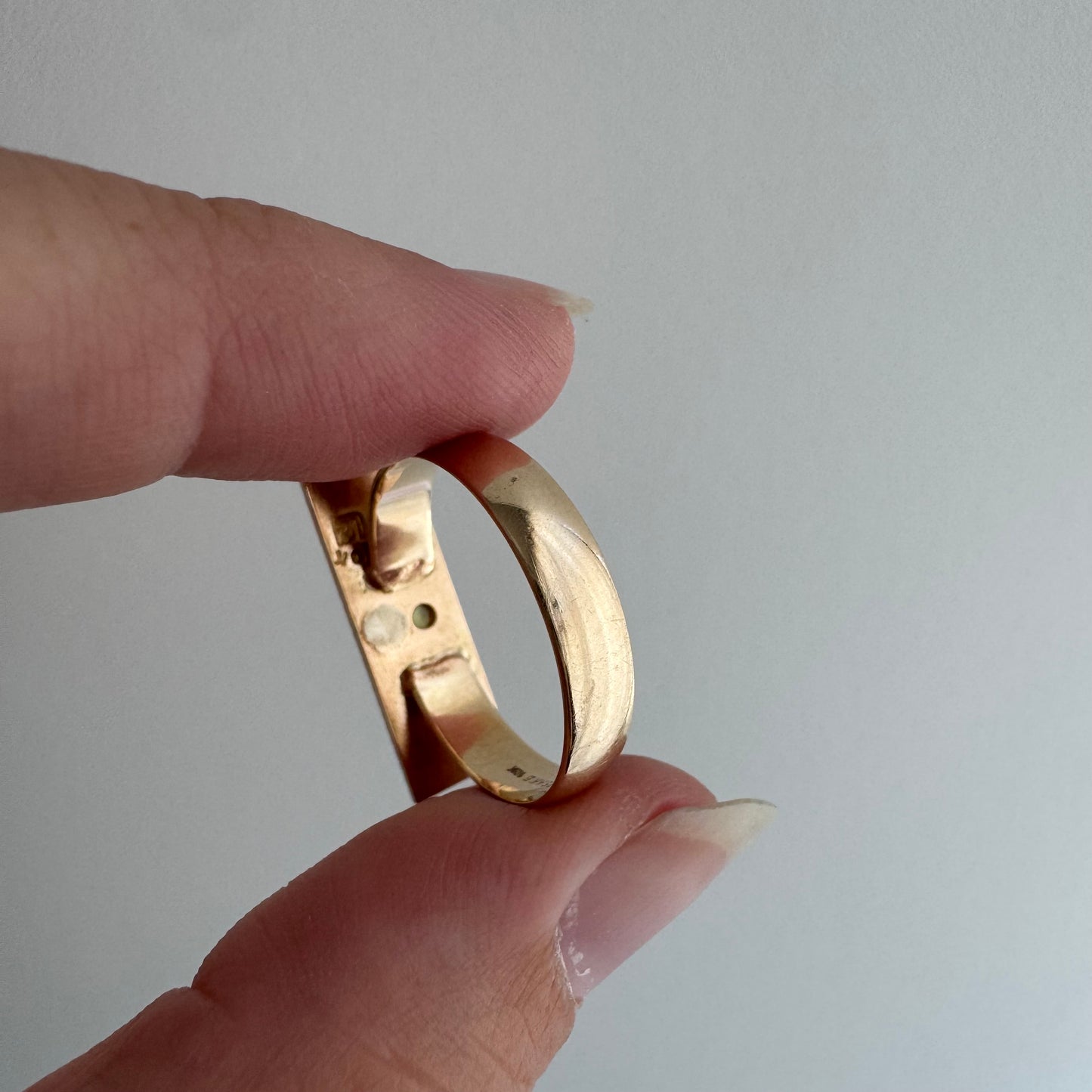 reimagined V I N T A G E // golden ruler / 10k and topaz ruler stackable ring / size 7.75+