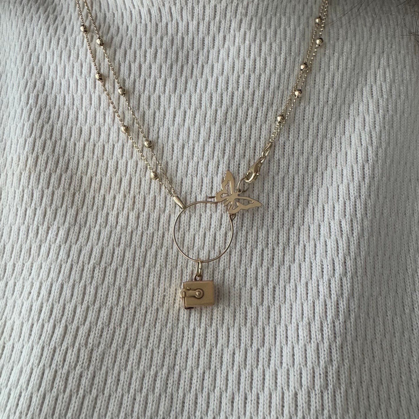 V I N T A G E // tiny surprise / 14k jack in the box moving charm / a pendant