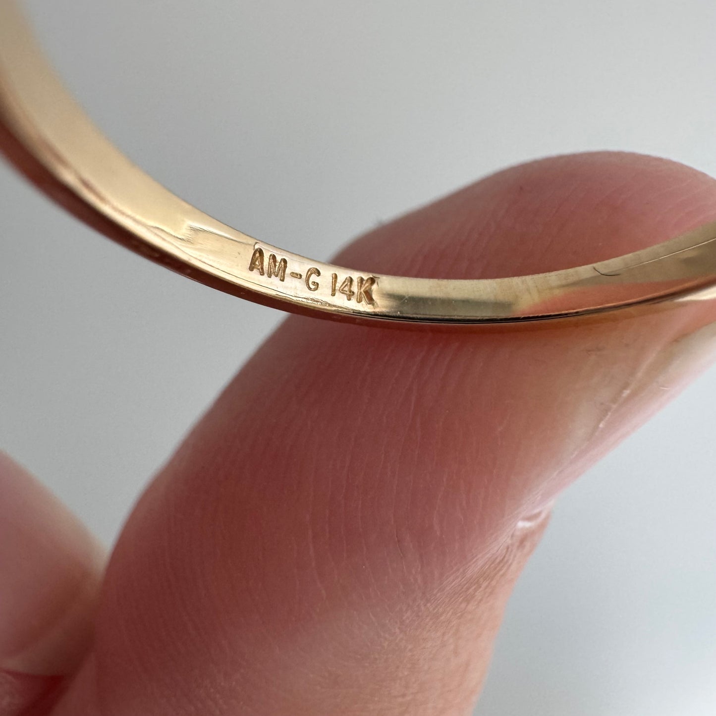 V I N T A G E // third eye / 14k yellow and white gold diamond solitaire band / size 5.75+