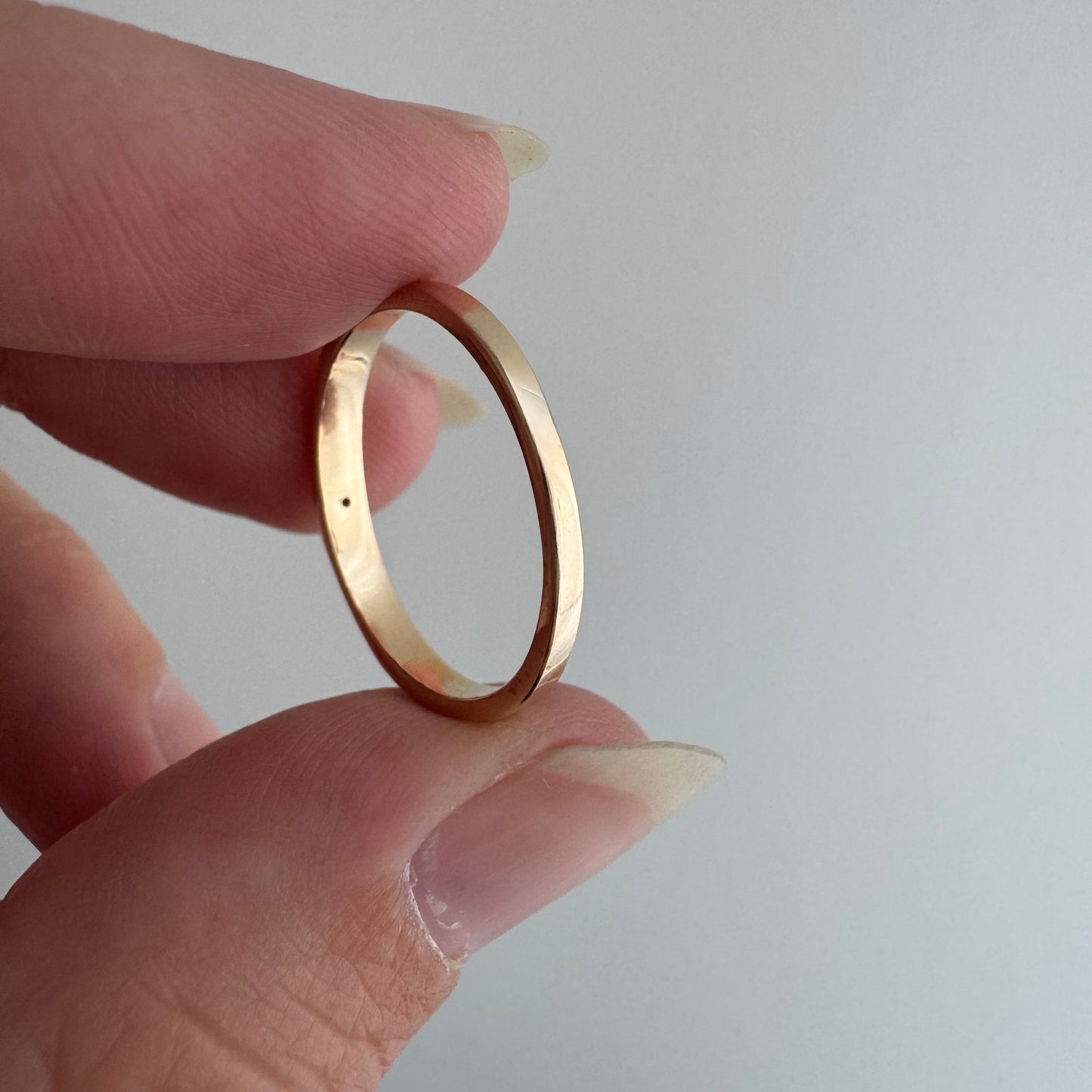 V I N T A G E // third eye / 14k yellow and white gold diamond solitaire band / size 5.75+