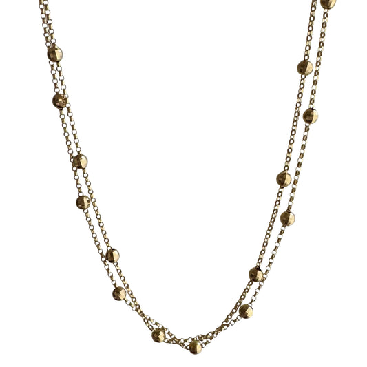 V I N T A G E // dainty disco / double stranded disco ball bead and rolo station chain / 17.75", 5.9g