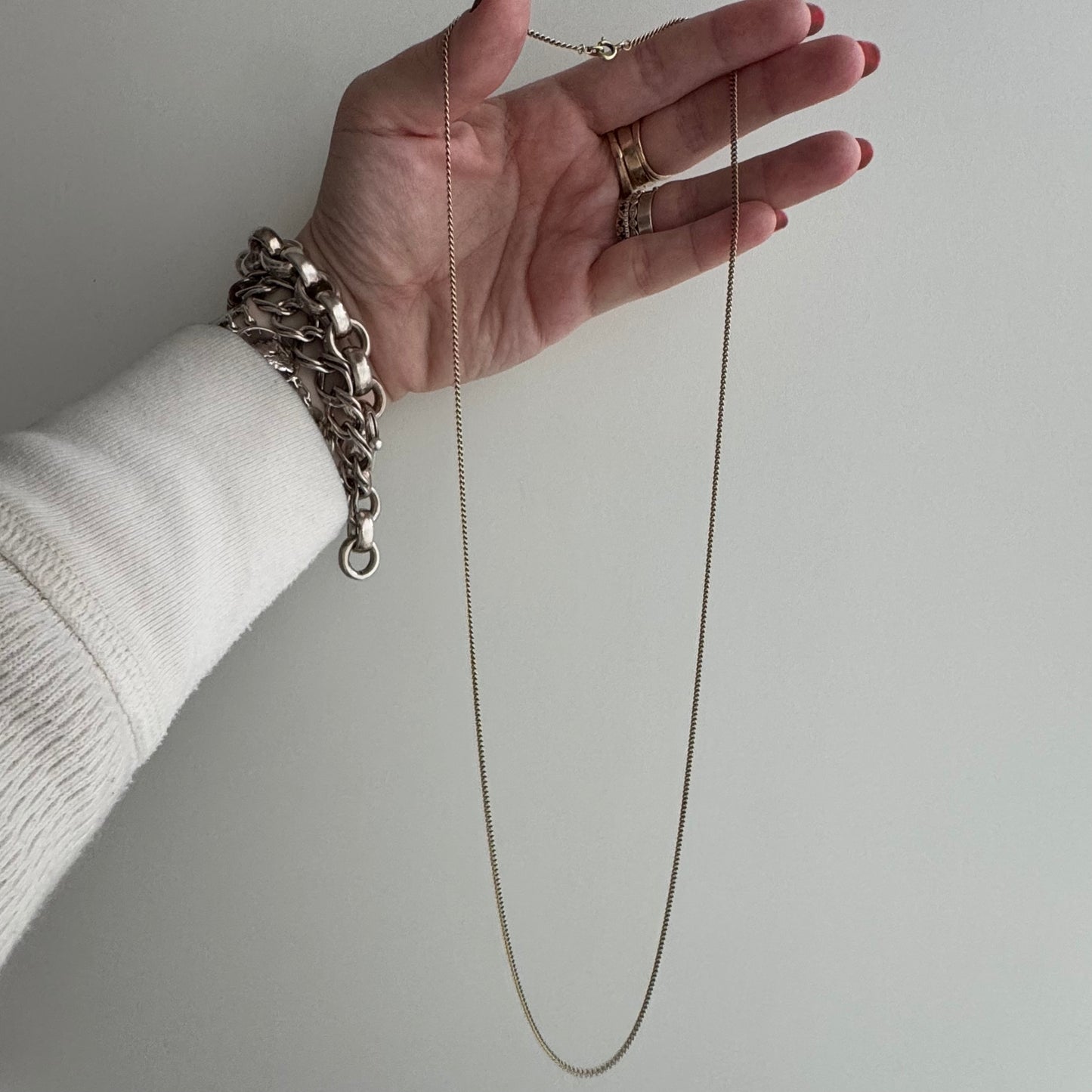 V I N T A G E // dream curb / 14k yellow gold dainty sturdy curb chain / almost 26", 6.8g