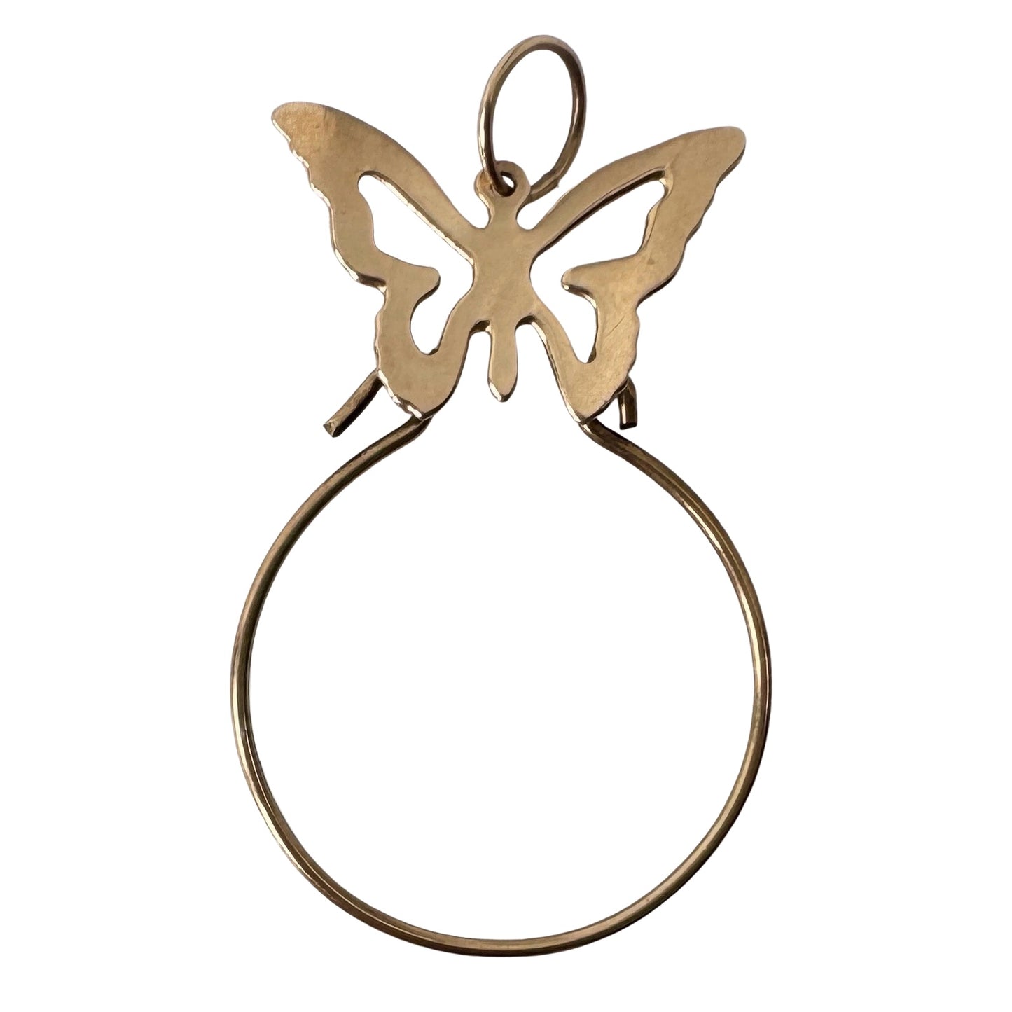 V I N T A G E // butterfly helper / 14k yellow gold charm holder connector / a charm holder