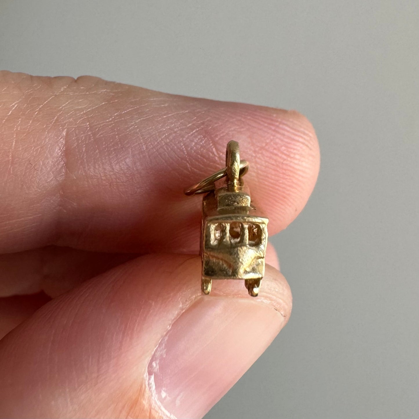 P R E - L O V E D // tiniest cable car / 14k 3D detailed cable car / a charm or dainty pendant