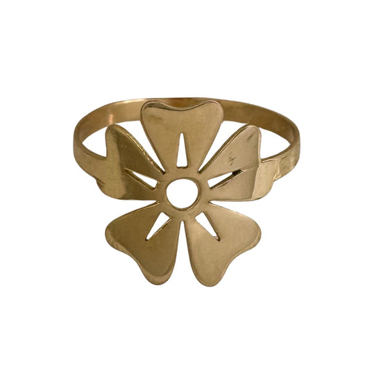 V I N T A G E // star flower / 18k yellow gold floral ring / size 6.5