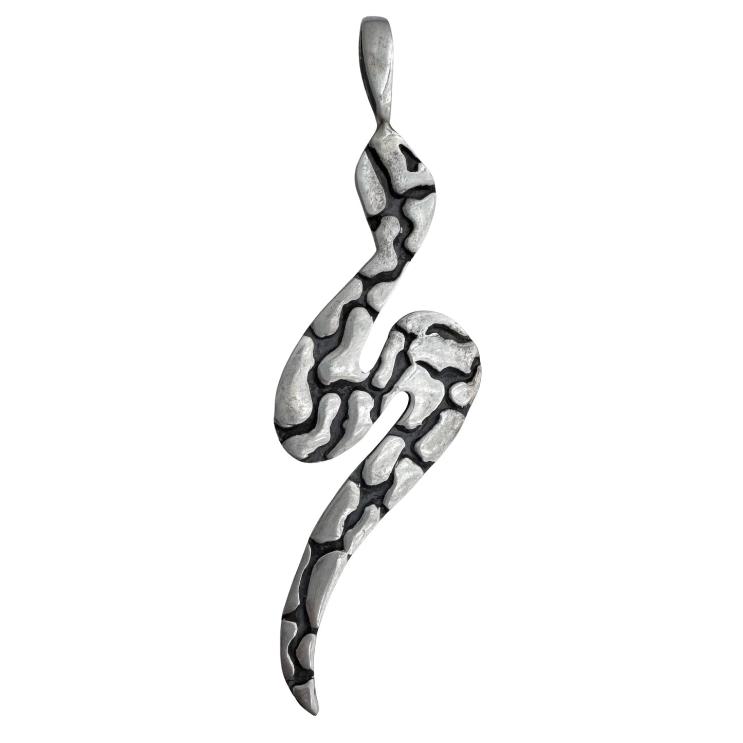 V I N T A G E / slithering topography / sterling silver snake / a pendant