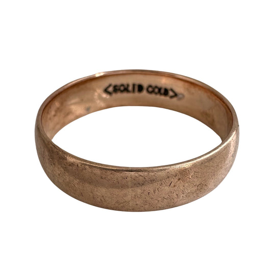 A N T I Q U E // solid gold stacker / 10k rosy gold victorian gold band with engraved initials / size 8 to 8.25