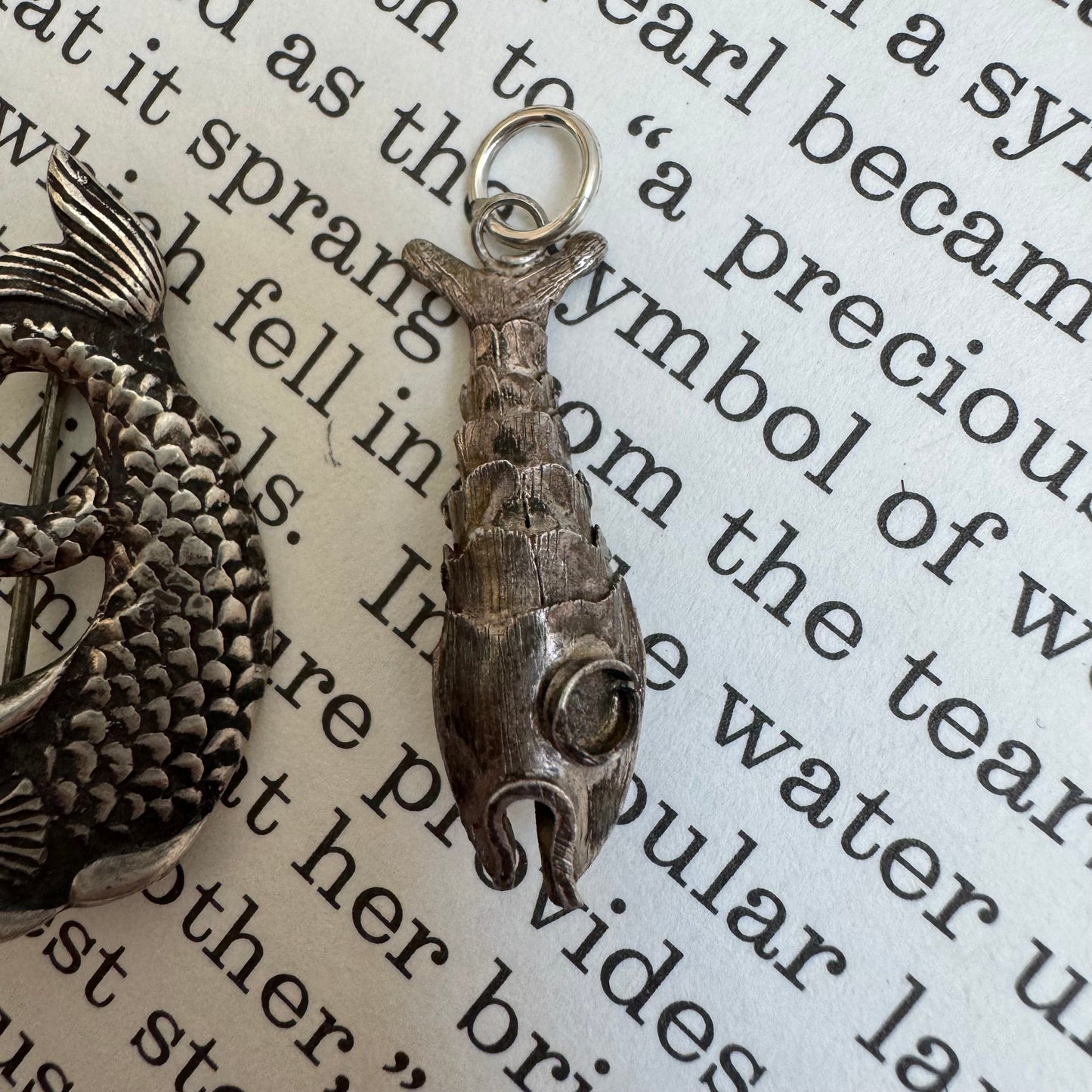 V I N T A G E // gone fishing / alpaca and sterling silver fish adornments