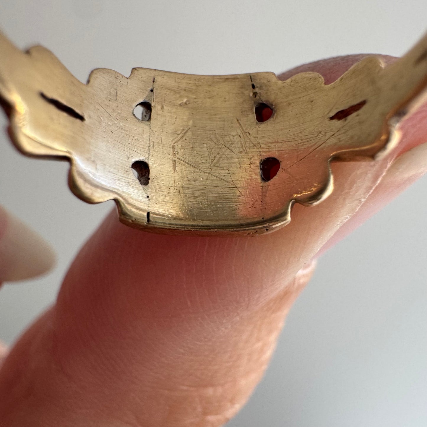 reimagined V I N T A G E // treasure seeker / 10k rosy gold signet with new crow engraving and diamond / size 4.5