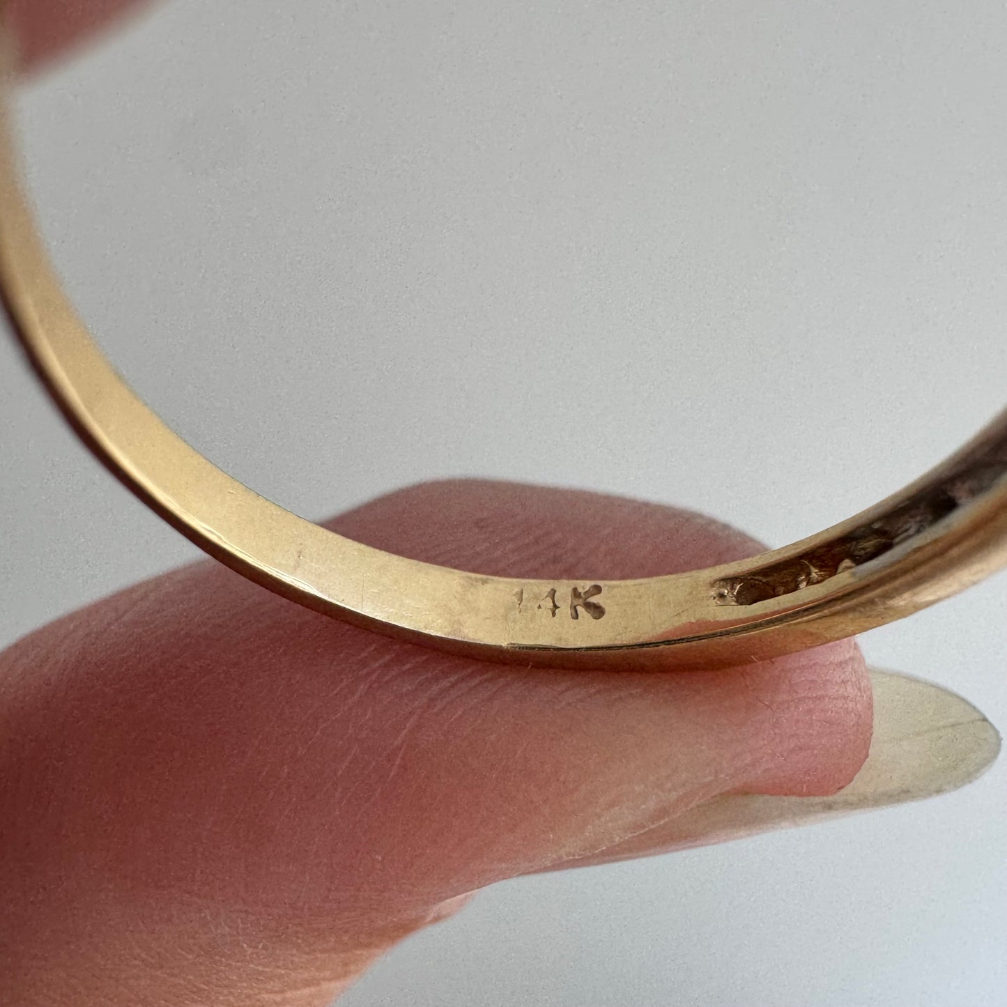 V I N T A G E // eleven sparkles / 14k yellow gold and 11 channel set diamonds / half eternity band / size 7.5